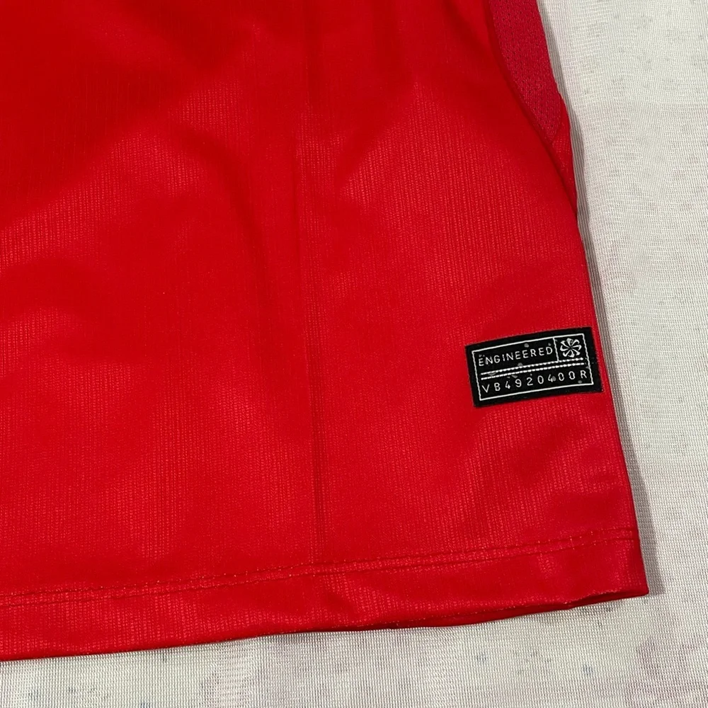 Nike Red Norwegian Soccer Jersey with Navy Cross